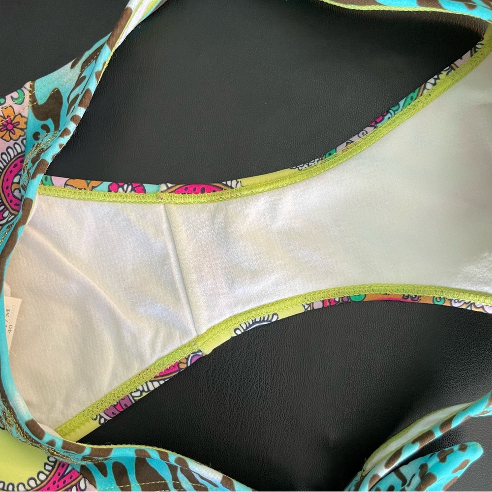 Vibrant Paisley Bikini Set in Blue and Yellow - Picture 8 of 8